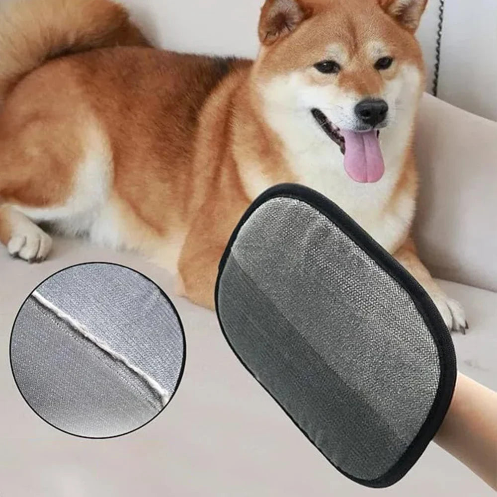 Bidirectional brush for pet electrostatic hair removal gloves