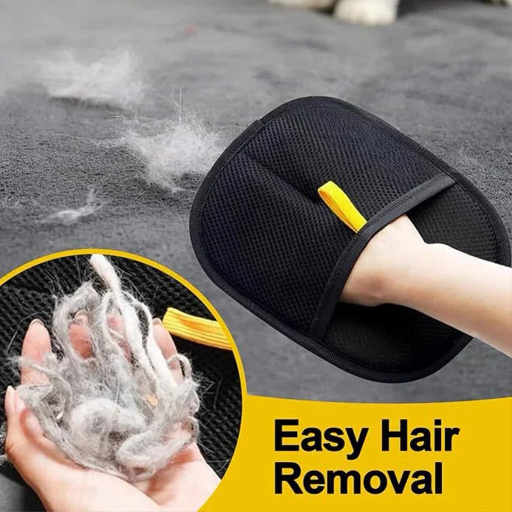 Bidirectional brush for pet electrostatic hair removal gloves